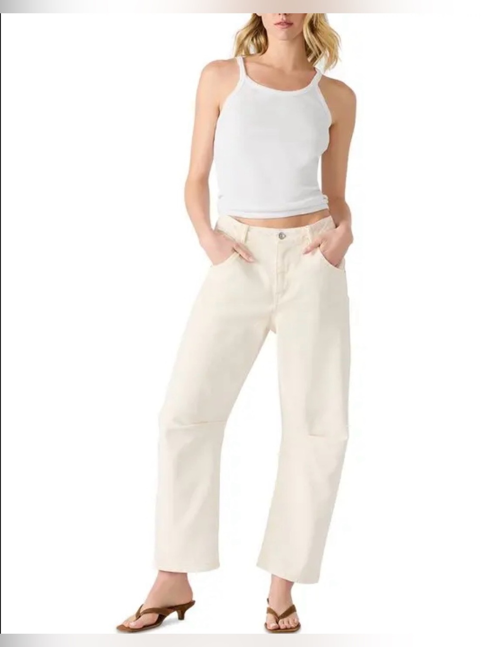 Steve Madden|Barrel Leg Hart Jeans in cream off white color•••NWT Size 31,Boho